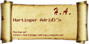 Hartinger Adrián névjegykártya